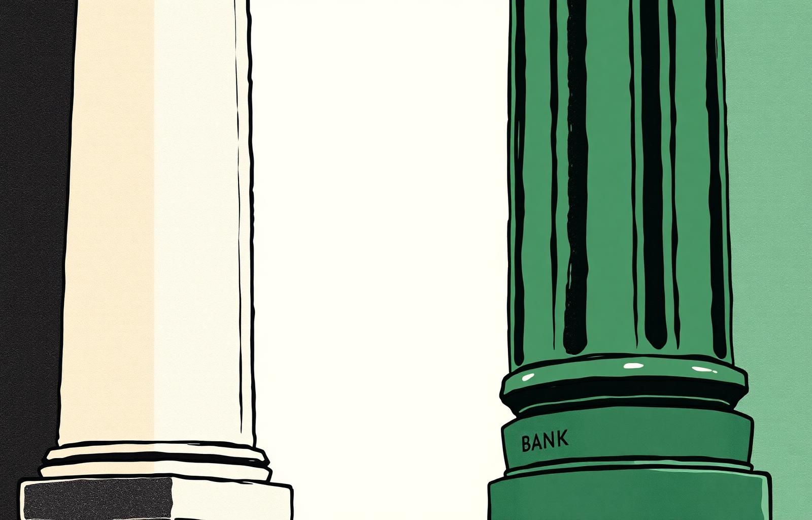 Editorial illustration for the article: LendWyse vs traditional banks and online lenders